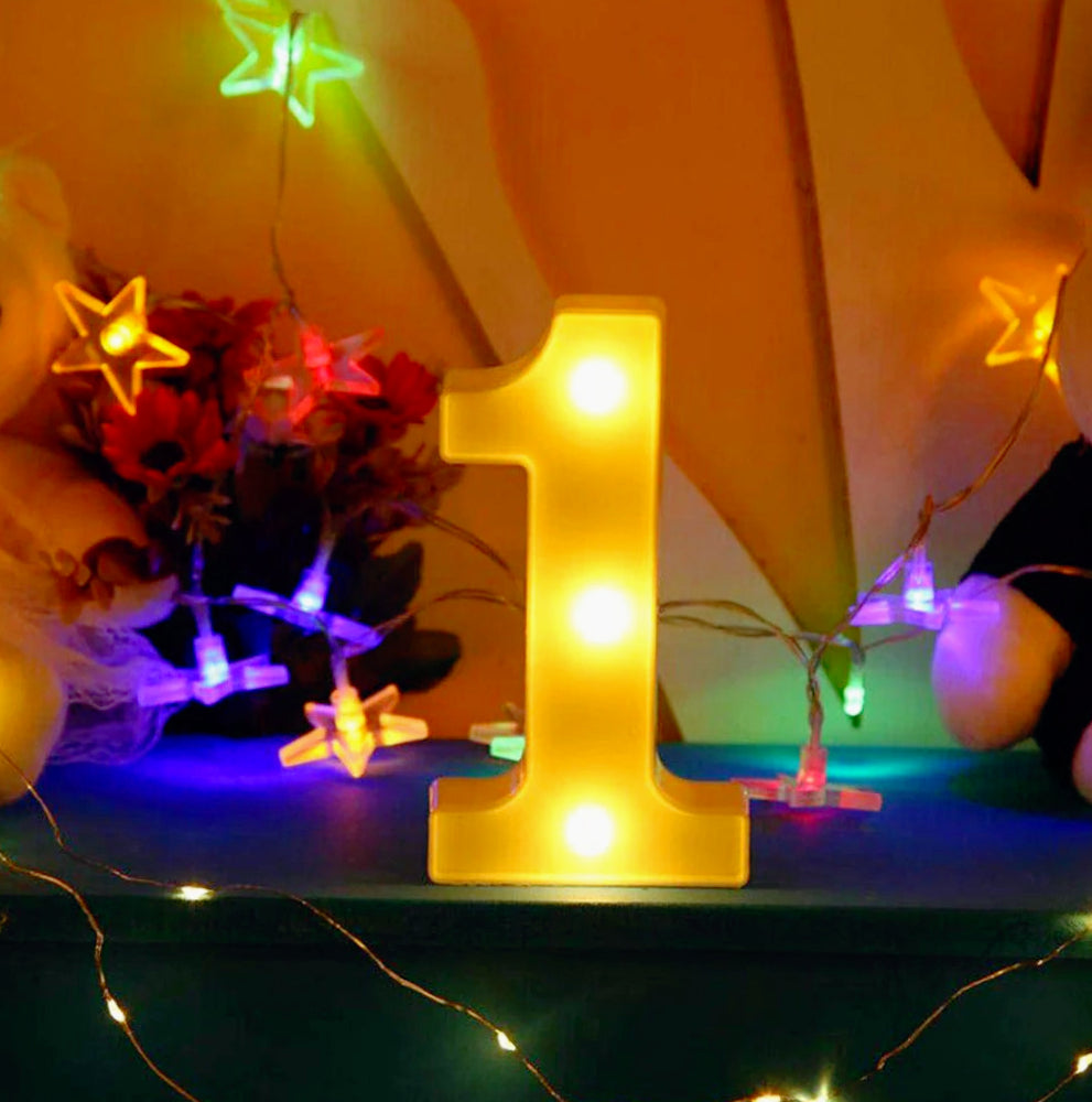 Numero LED bianco – luce calda 3000K per decorazioni feste - ambraled