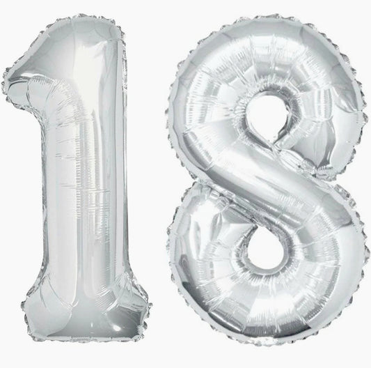 Palloncini gonfiabili gigantee numero 18 decorazione feste compleanno - ambraled