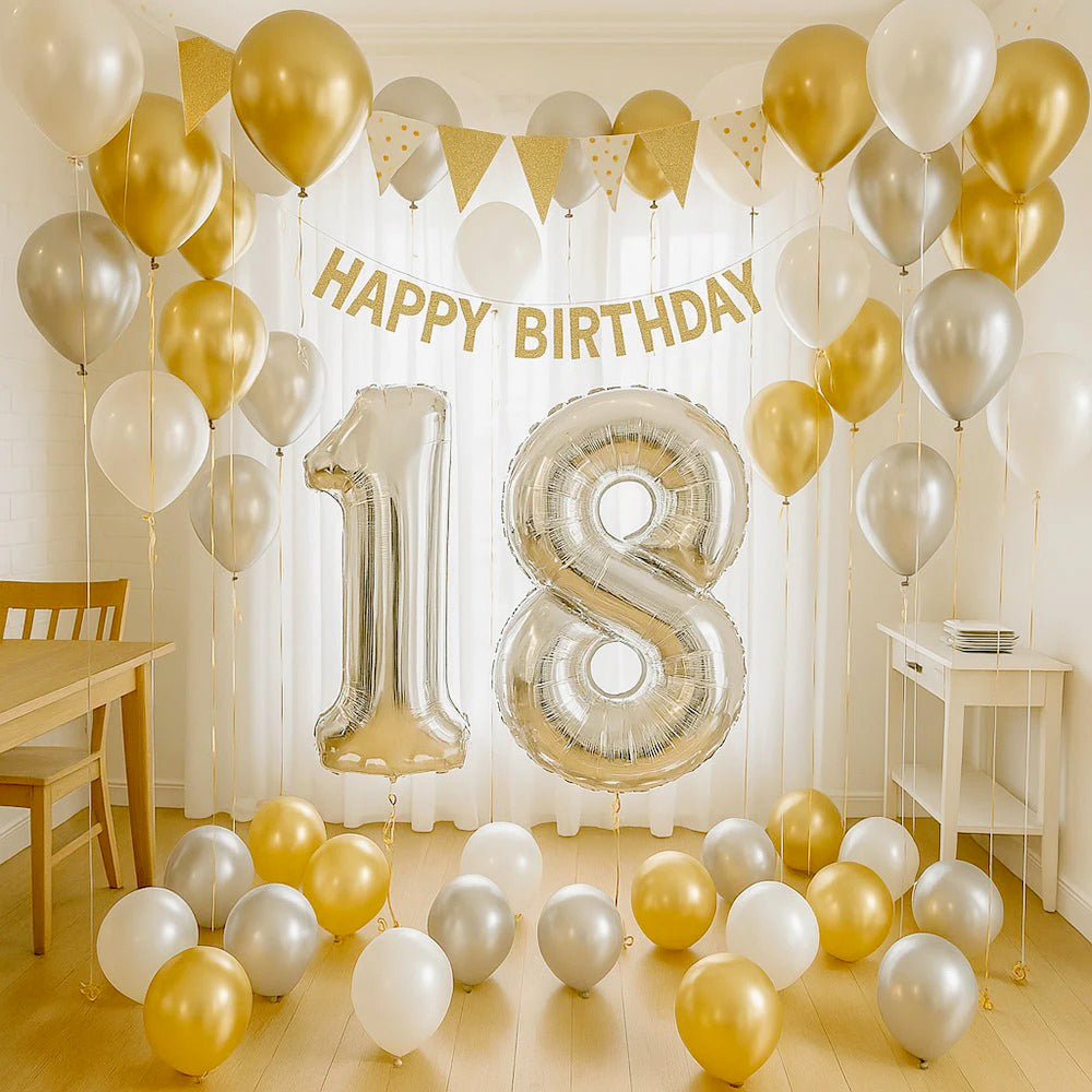 Palloncini gonfiabili gigantee numero 18 decorazione feste compleanno - ambraled