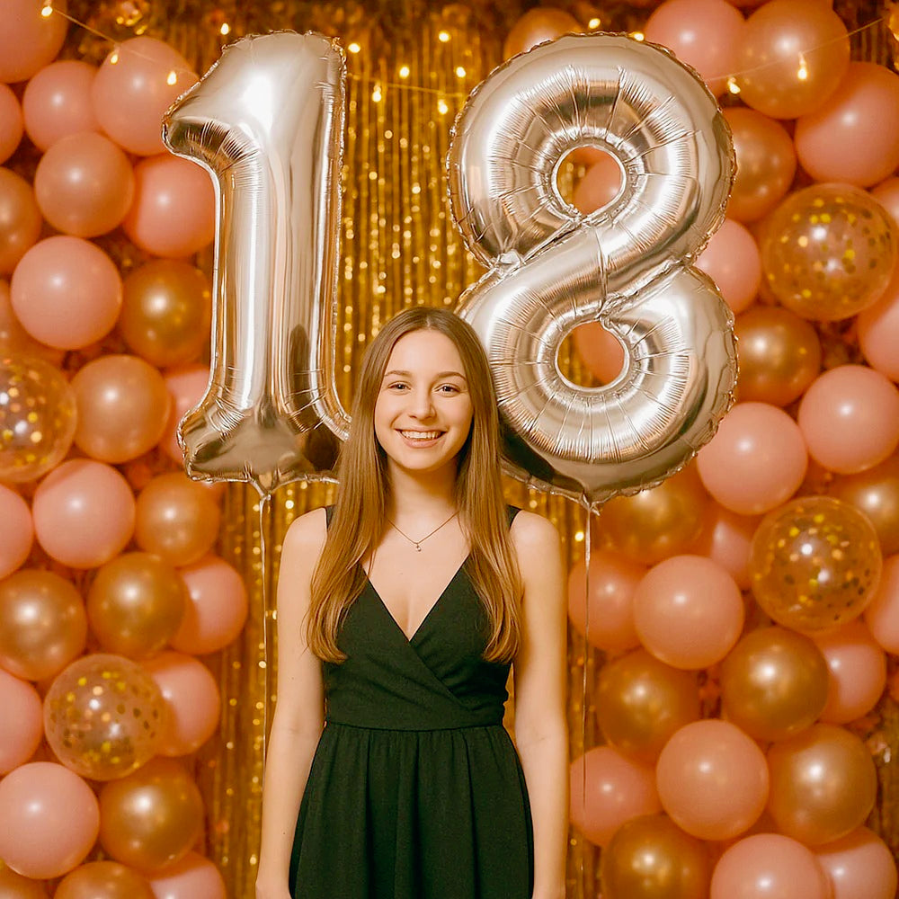 Palloncini gonfiabili gigantee numero 18 decorazione feste compleanno - ambraled