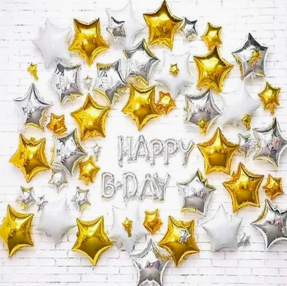 Palloncini stelle oro/argento/bianco – compleanni e feste - ambraled
