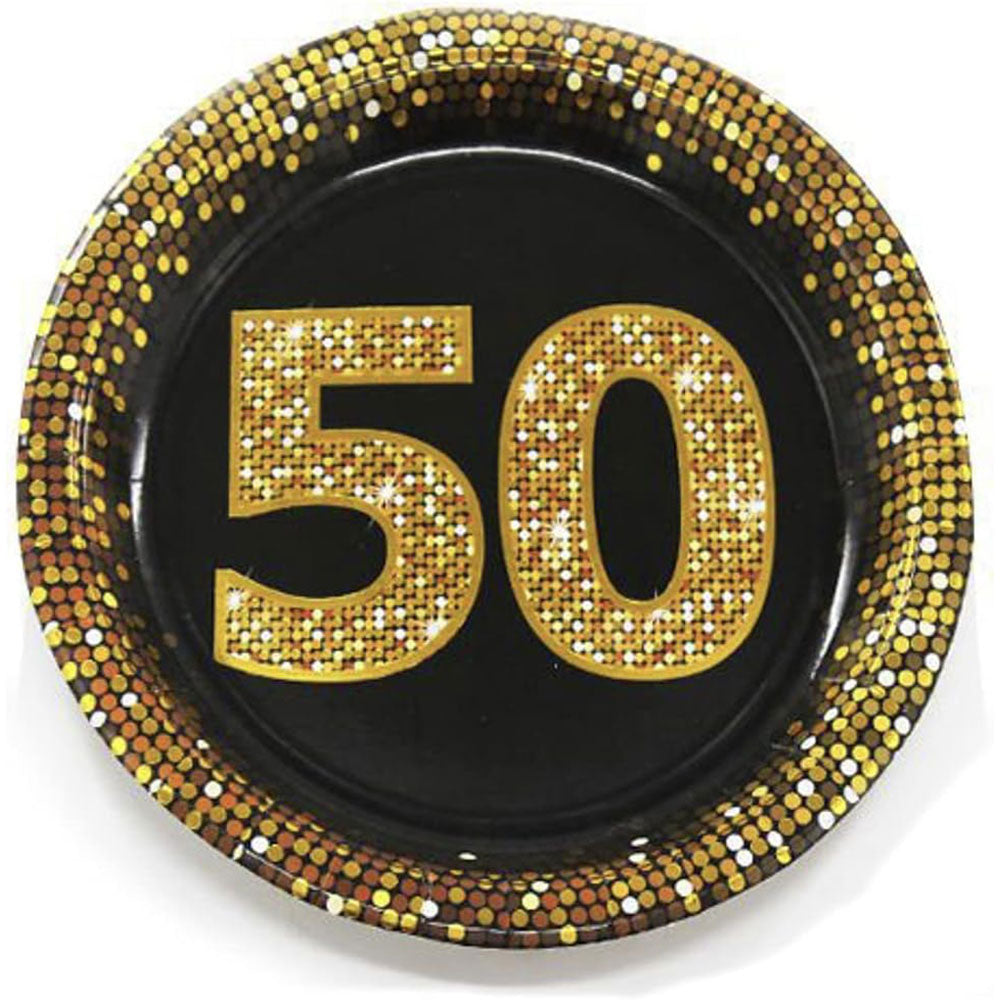 28 piatti di carta nero e oro per compleanni 30 40 50 anni (58 caratteri) - ambraled