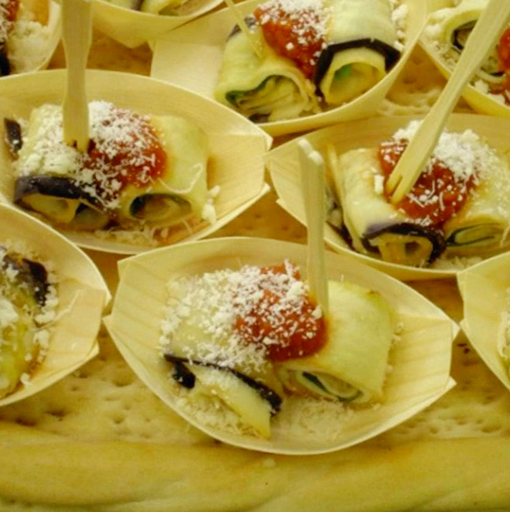 Set 32 barchette in legno per aperitivi e finger food monoporzioni - ambraled