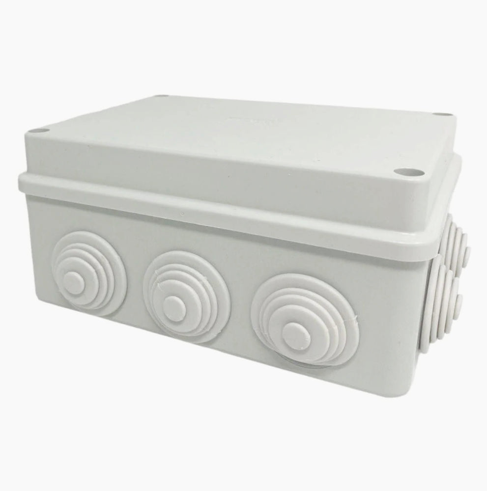 Scatola derivazione rettangolare 10 passacavi con coperchio a viti IP55 - ambraled