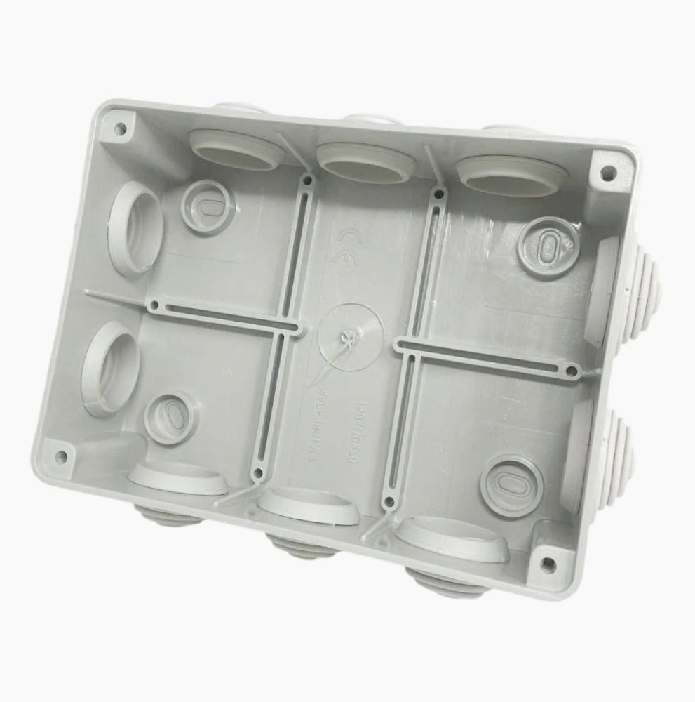 Scatola derivazione rettangolare 10 passacavi con coperchio a viti IP55 - ambraled