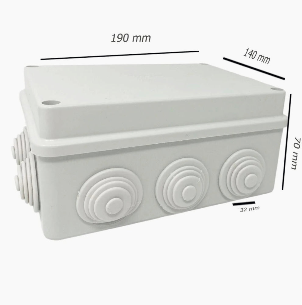 Scatola derivazione rettangolare 10 passacavi con coperchio a viti IP55 - ambraled