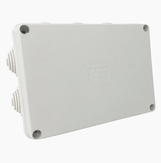 Scatola derivazione rettangolare 10 passacavi con coperchio a viti IP55 - ambraled