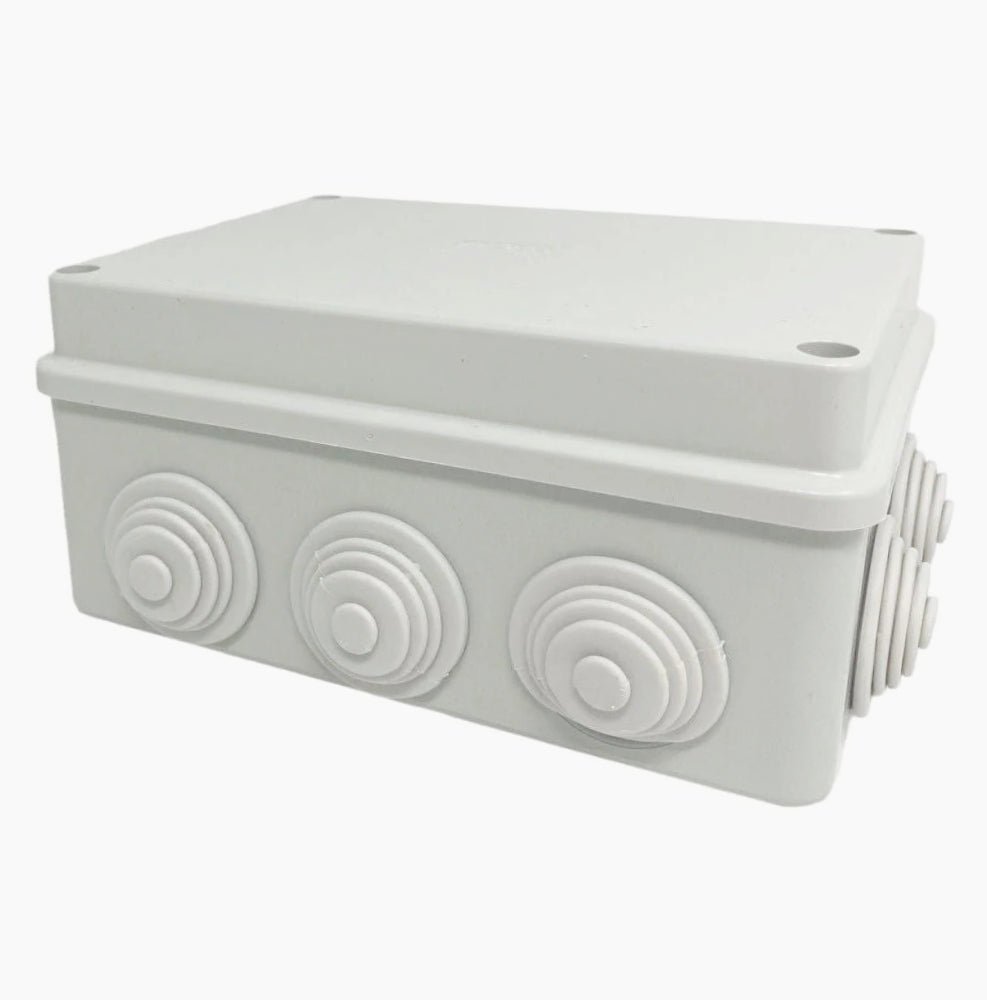 Scatola derivazione rettangolare 10 passacavi con coperchio a viti IP55 - ambraled