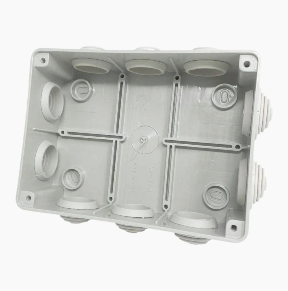 Scatola derivazione rettangolare 10 passacavi con coperchio a viti IP55 - ambraled