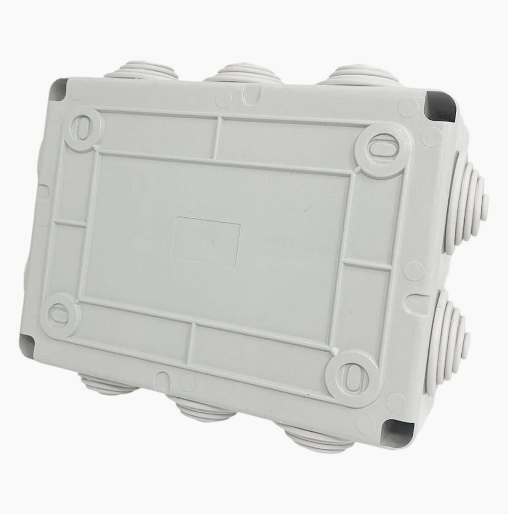 Scatola derivazione rettangolare 10 passacavi con coperchio a viti IP55 - ambraled