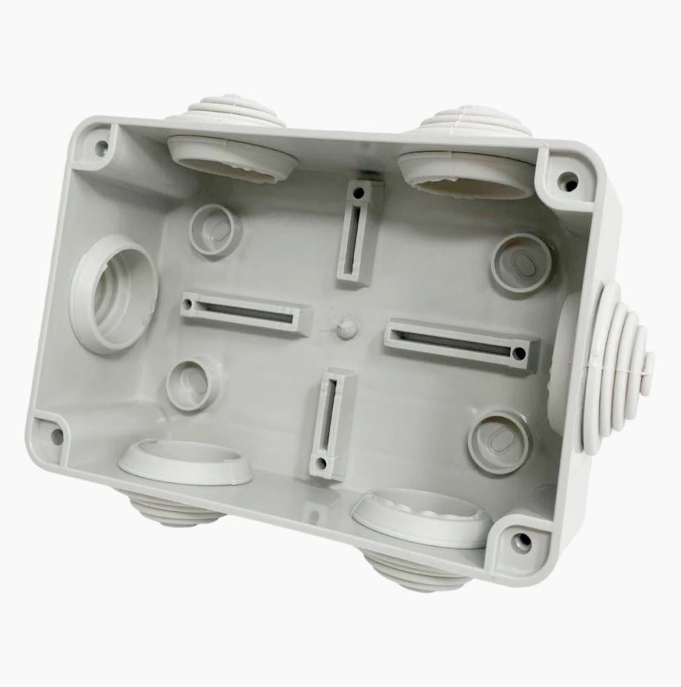Scatola derivazione rettangolare 6 passacavi con coperchio a viti IP55 - ambraled