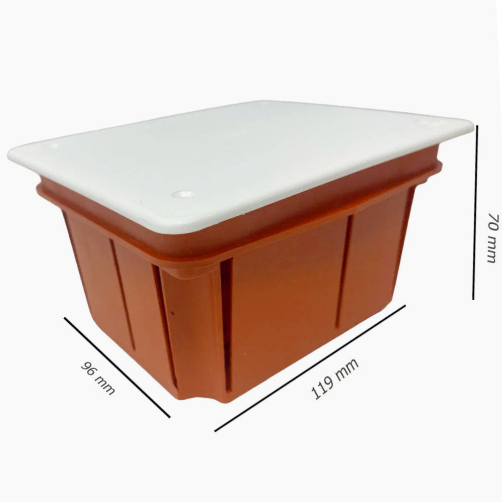 Scatola di derivazione da incasso 119x96x70mm con coperchio viti IP40 - ambraled