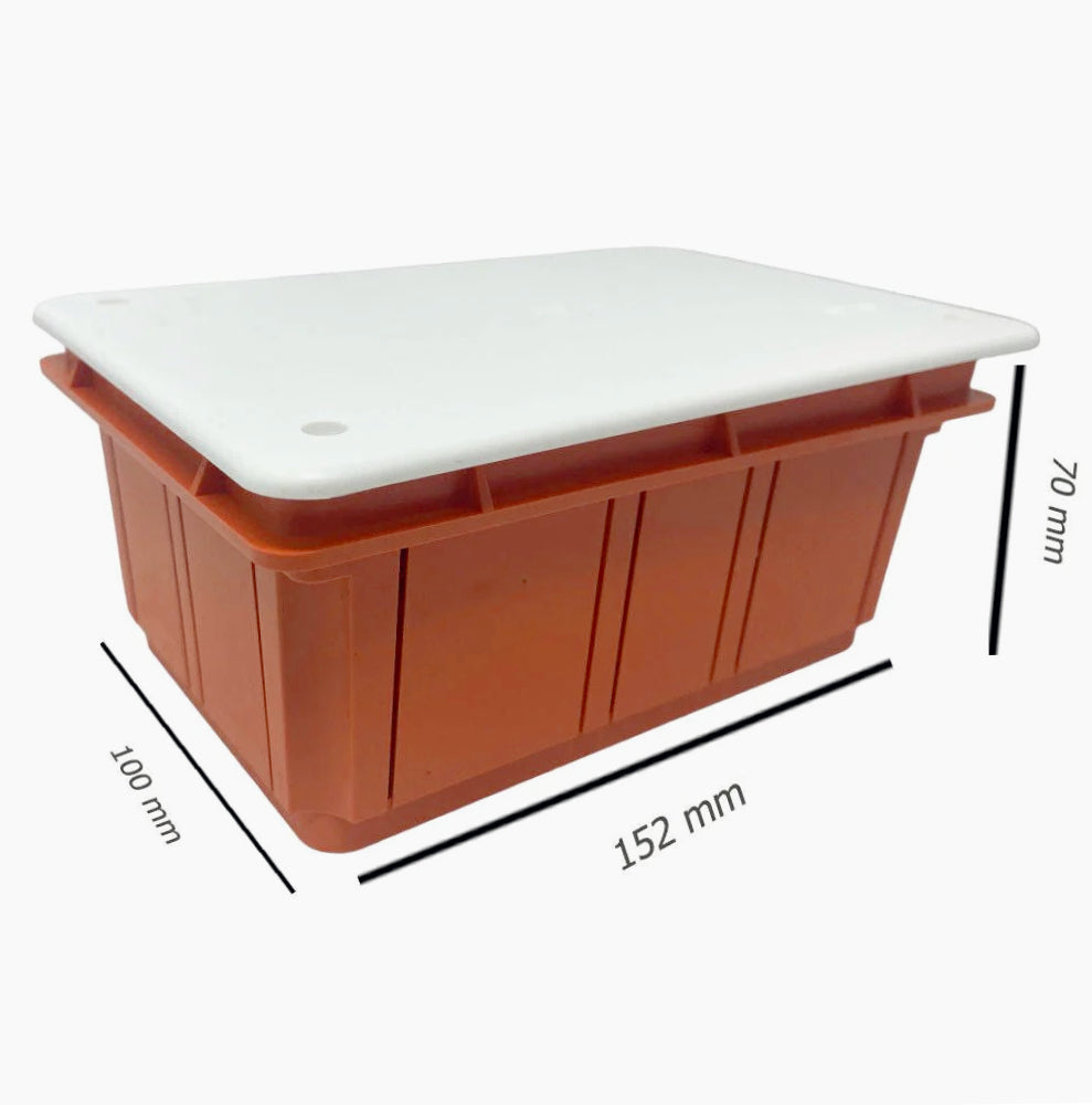 Scatola di derivazione da incasso 152x100x70 mm con coperchio a viti IP40 - ambraled