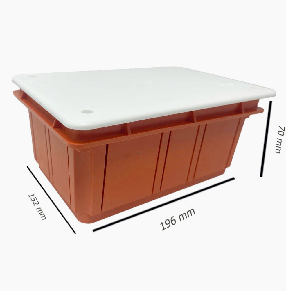 Scatola di derivazione da incasso 196x152x70 mm con coperchio a viti IP40 - ambraled