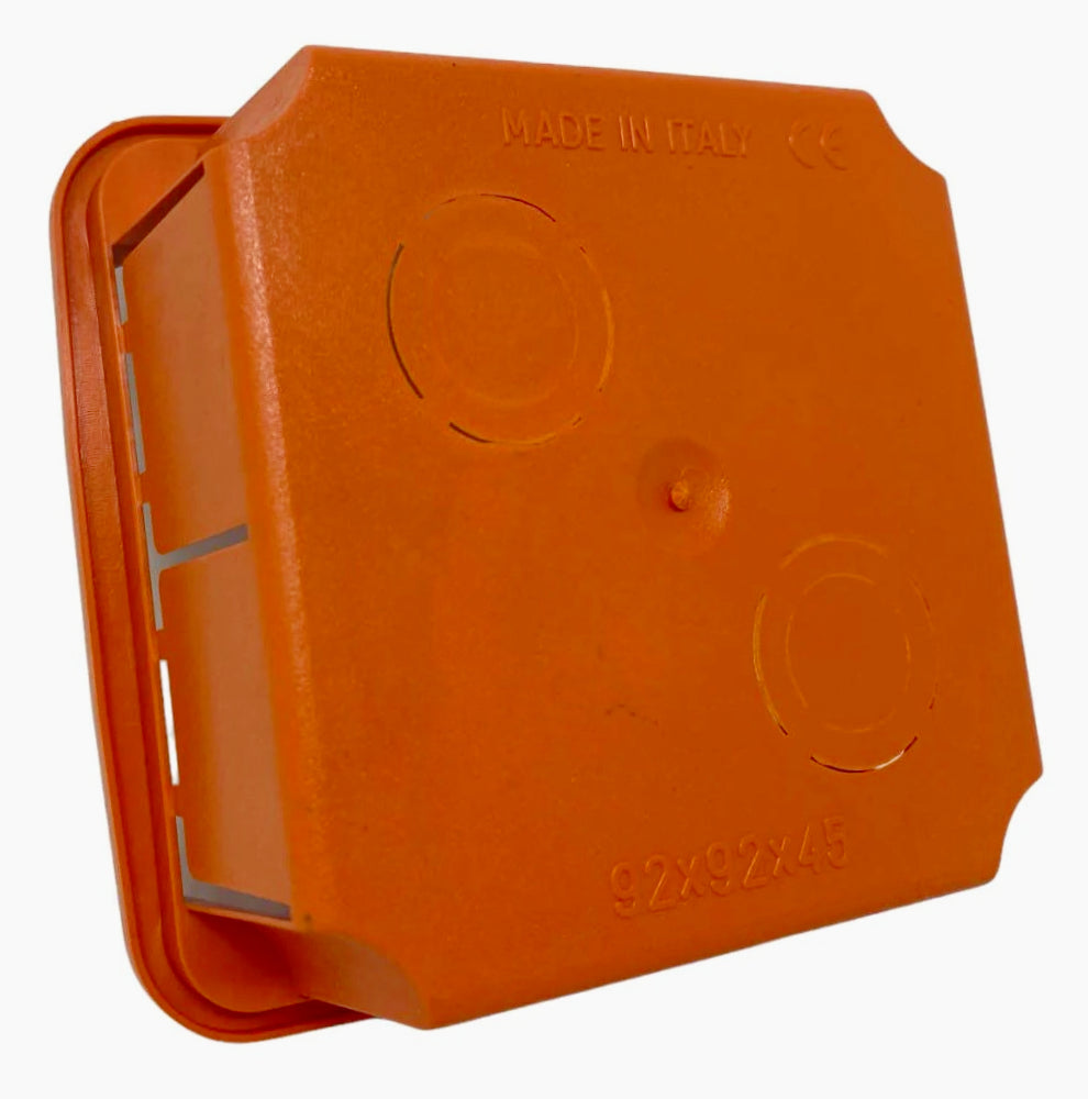Scatola di derivazione da incasso 92x92x45 mm con coperchio viti IP40 - ambraled