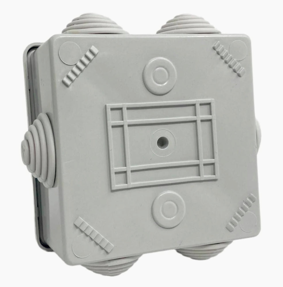 Scatola di derivazione quadrata 6 passacavi con coperchio IP44 - ambraled