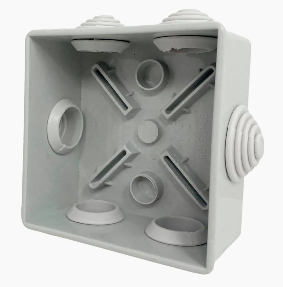 Scatola di derivazione quadrata 6 passacavi con coperchio IP44 - ambraled