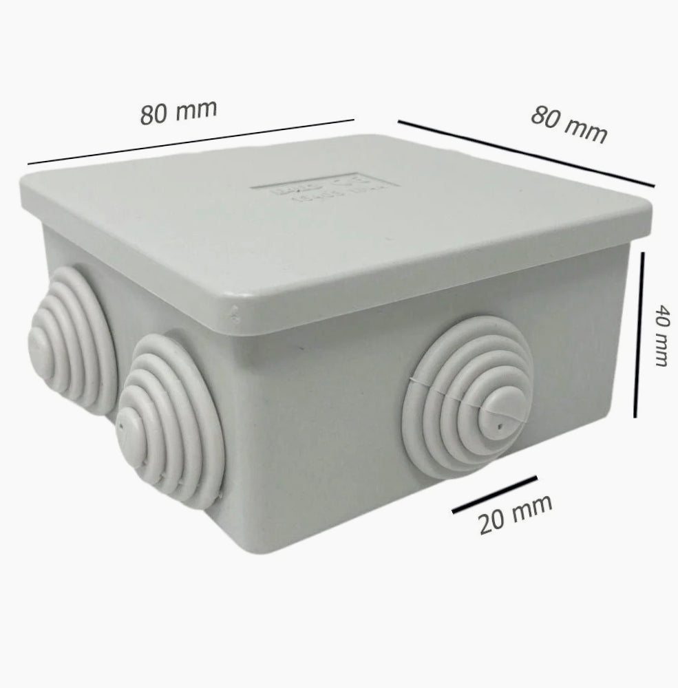 Scatola di derivazione quadrata 6 passacavi con coperchio IP44 - ambraled