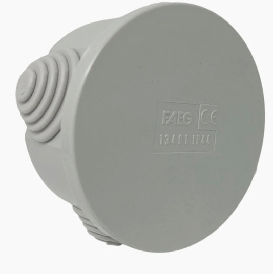 Scatola di derivazione tonda 4 passacavi con coperchio IP44 - ambraled