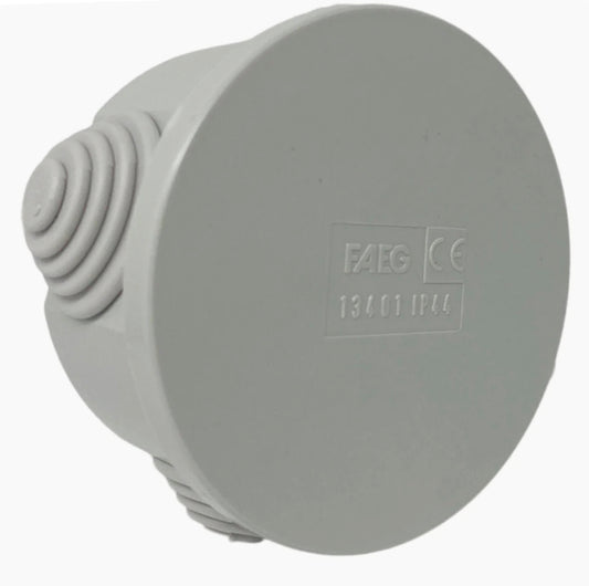 Scatola di derivazione tonda 4 passacavi con coperchio IP44 - ambraled
