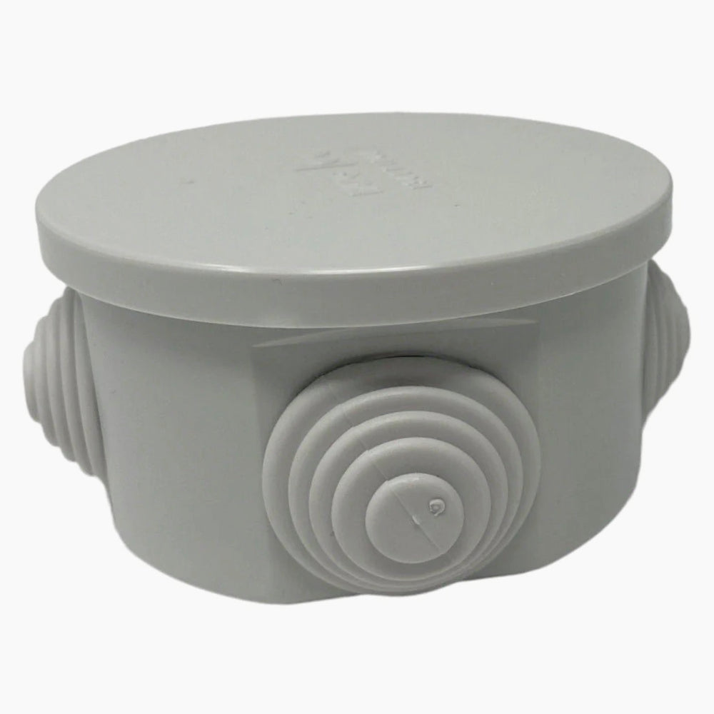 Scatola di derivazione tonda 4 passacavi con coperchio IP44 - ambraled