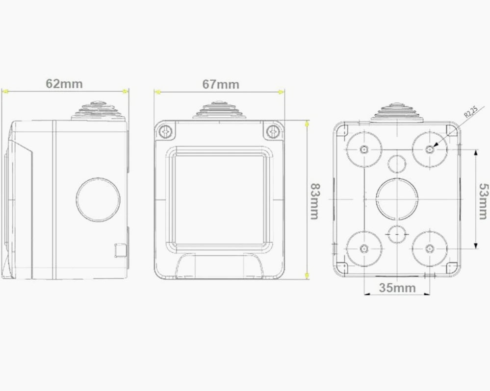 Cassetta Idrobox 2 posti – coperchio, compatibile Matix, IP55 - ambraled