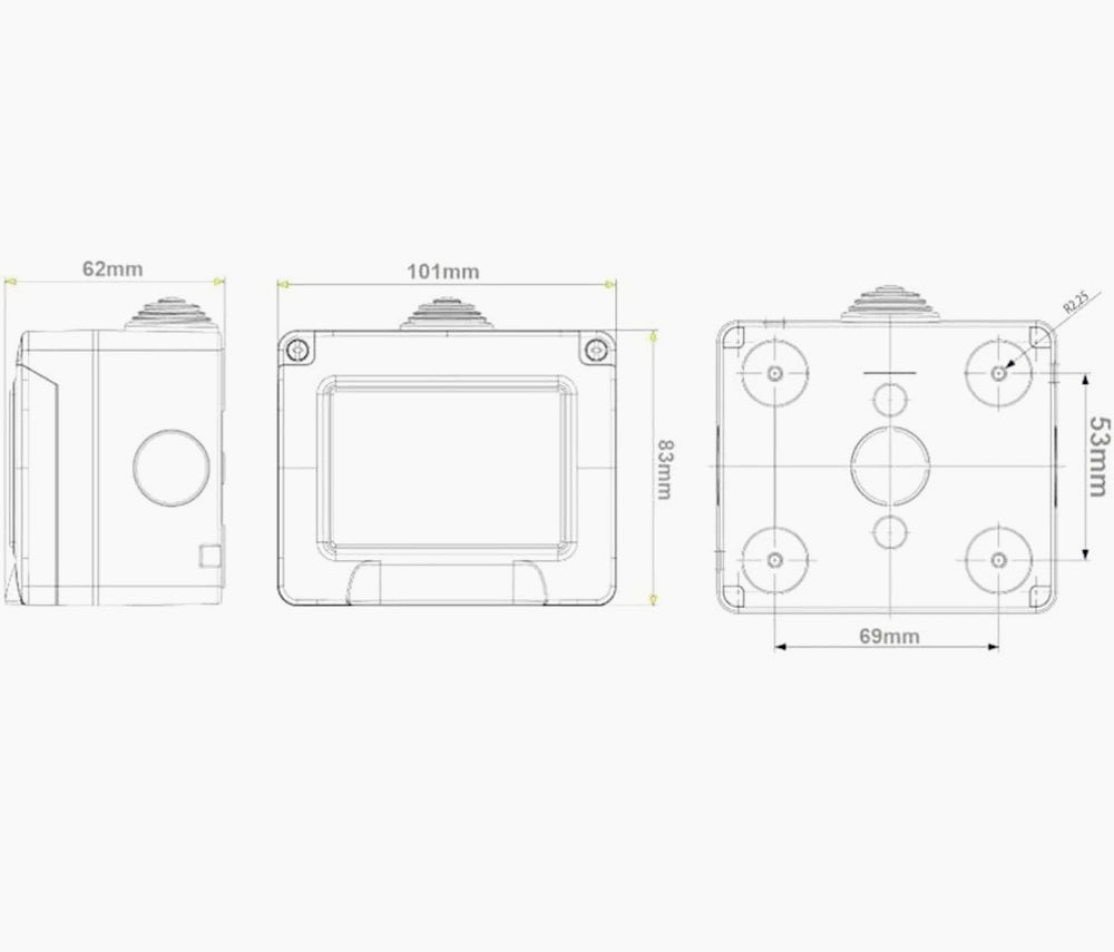 Cassetta Idrobox 3 posti – coperchio, compatibile Matix, IP55 - ambraled