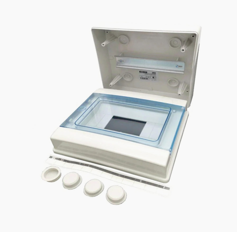 Centralino 8 moduli – IP65 con portello, quadro elettrico a stagno - ambraled