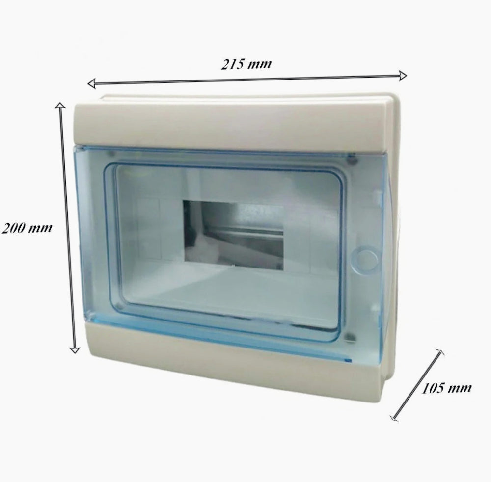 Centralino 8 moduli – IP65 con portello, quadro elettrico a stagno - ambraled