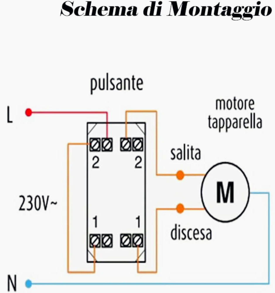 Pulsante saliscendi doppio 1P 10A 220V – compatibile Matix - ambraled