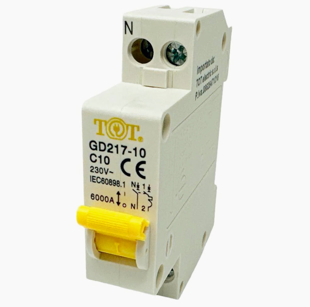 Interruttore magnetotermico 1P+N 6kA – 10-32A per quadro elettrico - ambraled