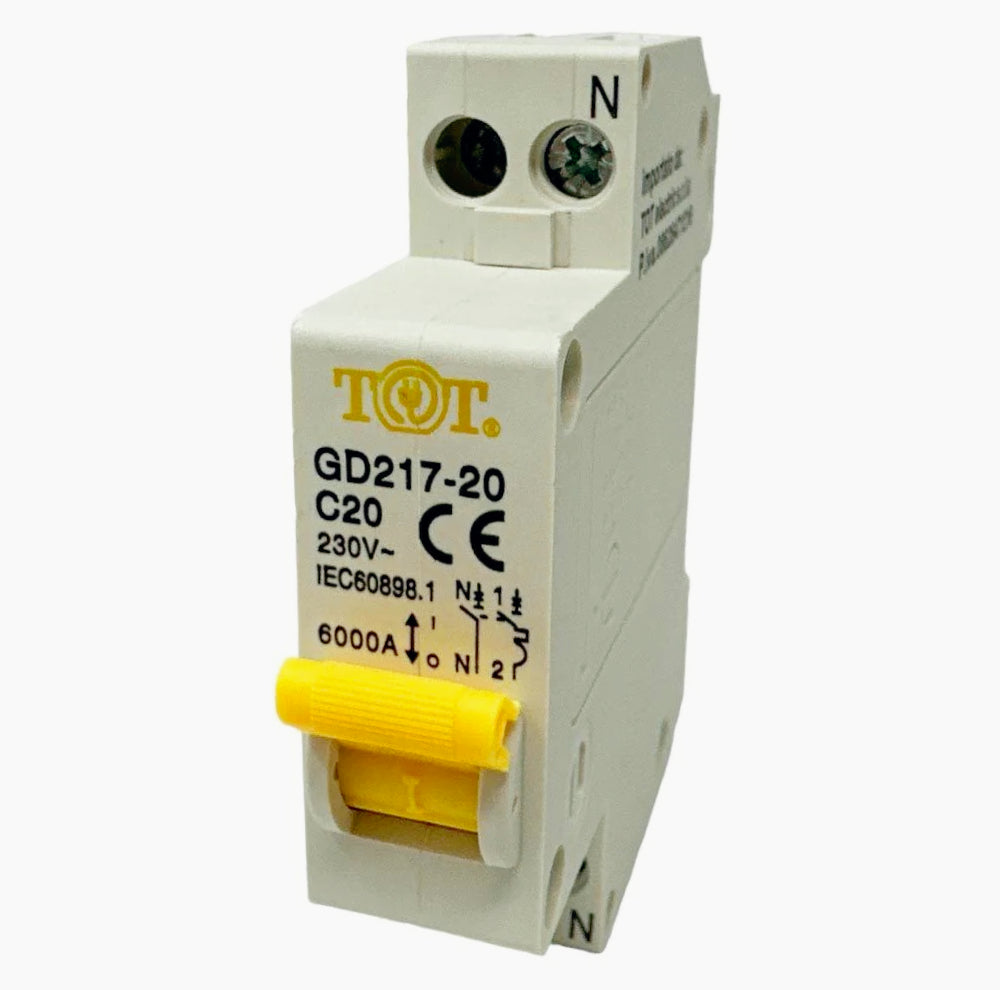 Interruttore magnetotermico 1P+N 6kA – 10-32A per quadro elettrico - ambraled