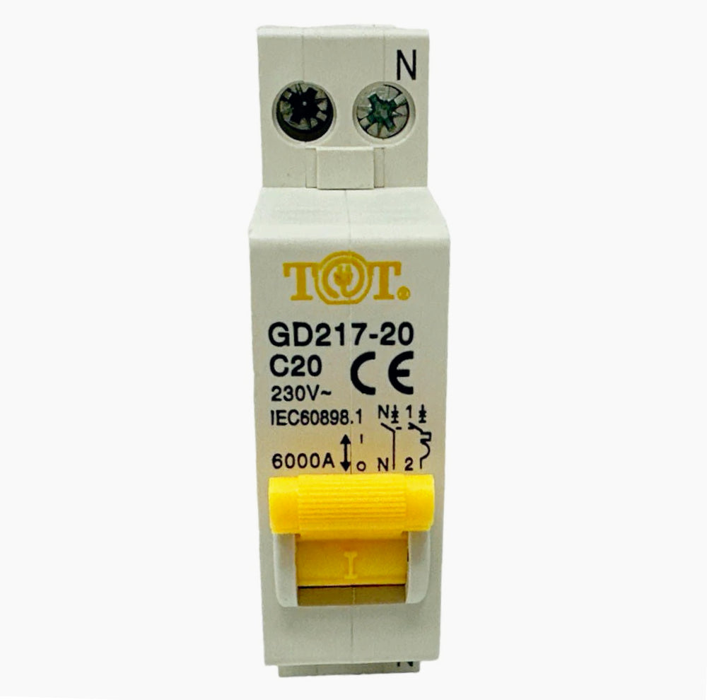 Interruttore magnetotermico 1P+N 6kA – 10-32A per quadro elettrico - ambraled