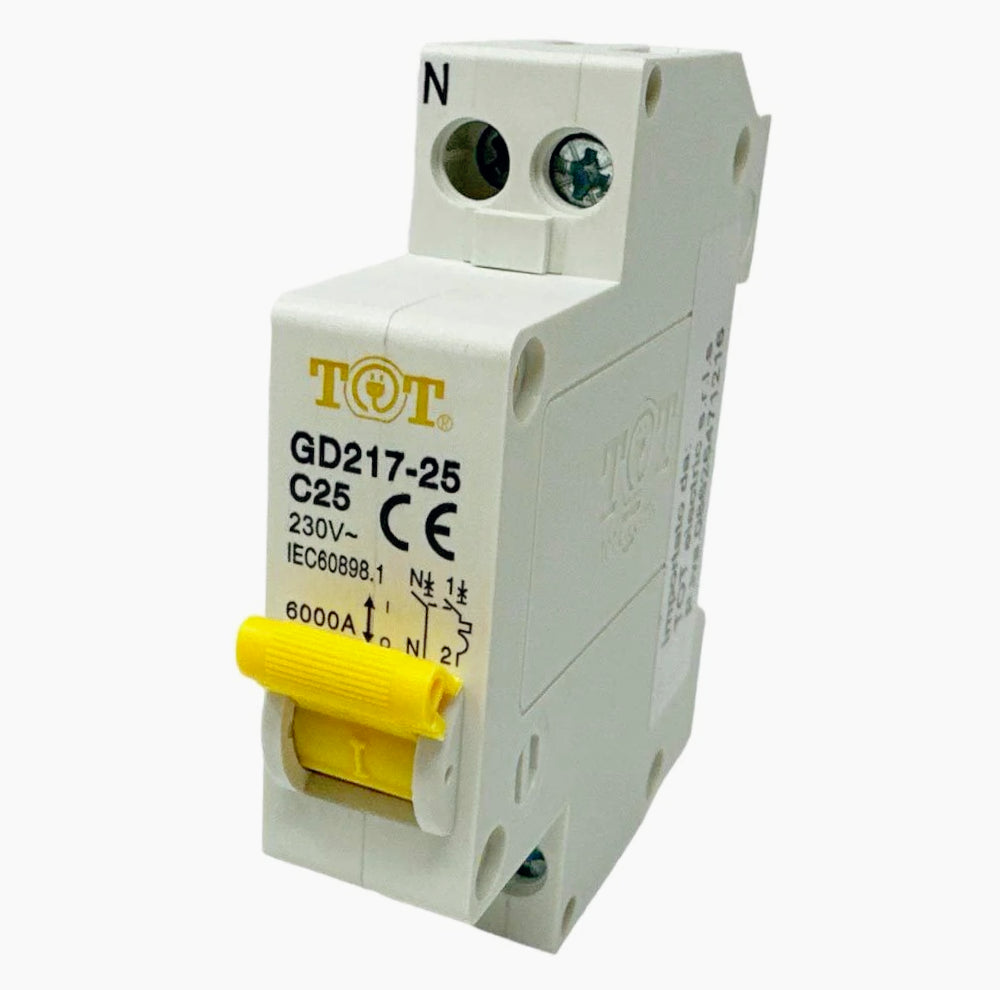 Interruttore magnetotermico 1P+N 6kA – 10-32A per quadro elettrico - ambraled