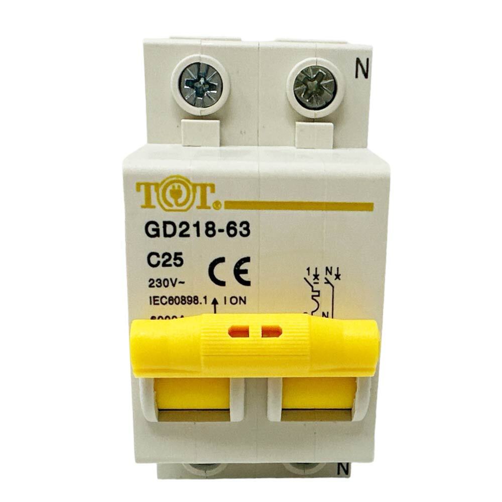 Interruttore magnetotermico 2P+N 6kA – 10-63A per quadro elettrico - ambraled