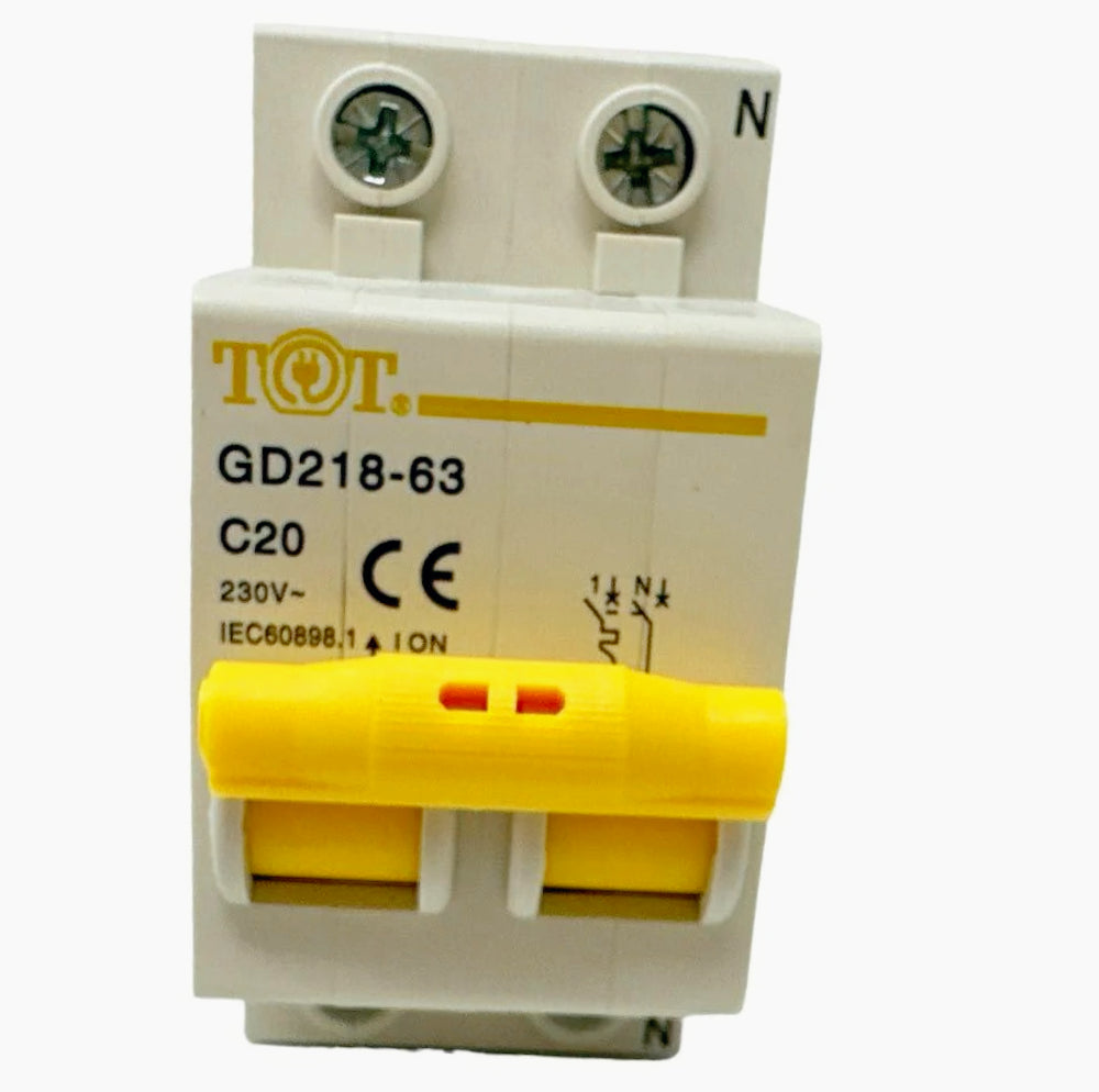 Interruttore magnetotermico 2P+N 6kA – 10-63A per quadro elettrico - ambraled