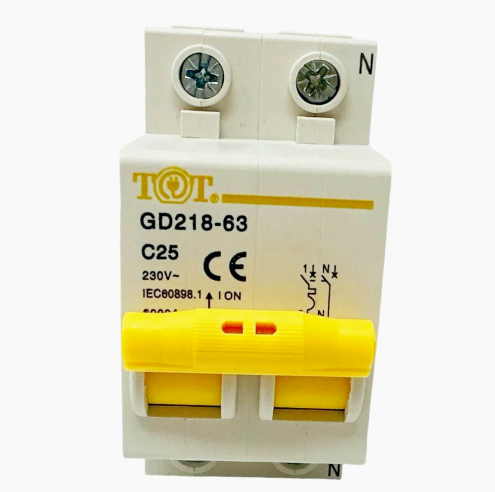 Interruttore magnetotermico 2P+N 6kA – 10-63A per quadro elettrico - ambraled