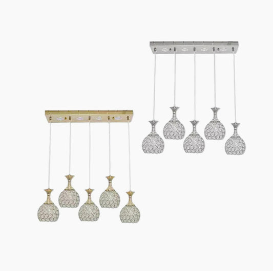 Lampadario LED 35W – Lampadine G9, sfere con cristalli a goccia in acrilico - ambraled
