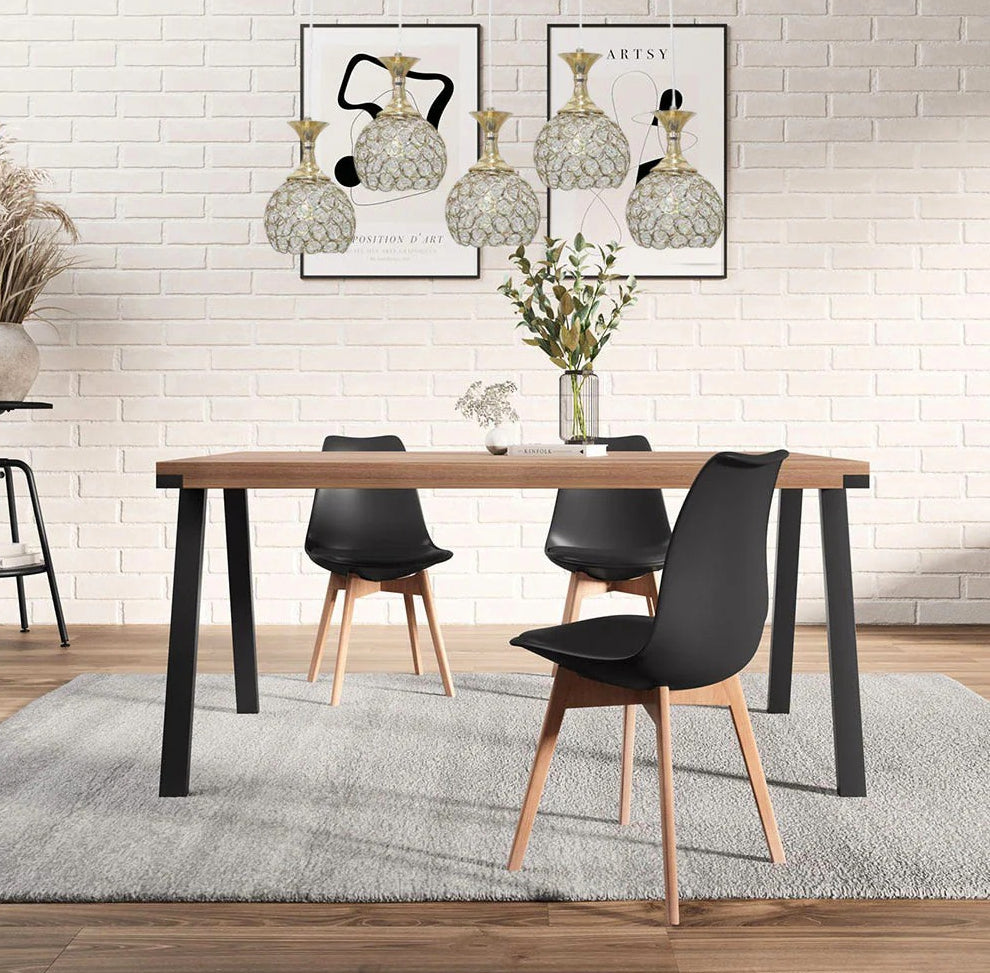 Lampadario LED 35W – Lampadine G9, sfere con cristalli a goccia in acrilico - ambraled