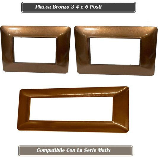 Placchetta3 4 6 posti bronzo compatibile con matix cover - ambraled