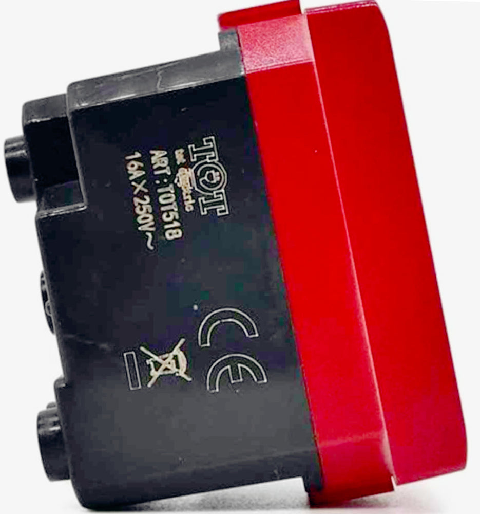 Presa bipasso bivalente 10-16A – Colore rosso, compatibile con Matix - ambraled