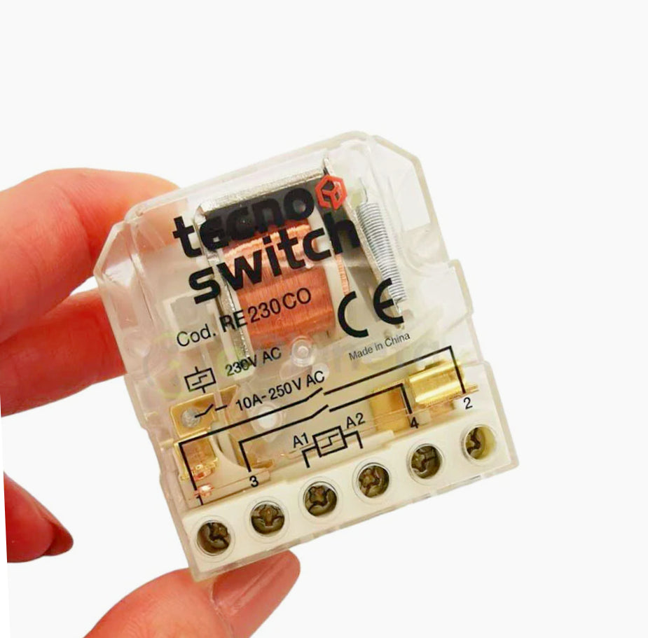 Relè impulsi elettromeccanico 2 contatti (1NO), 230V 10A – per comandi industriali e domestici
