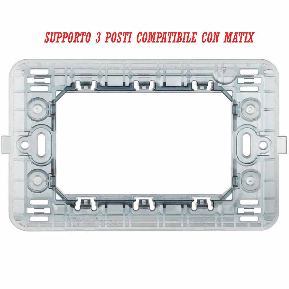 Supporto modulo per placche 2 3 4 e 7 posti compatibile con matix - ambraled