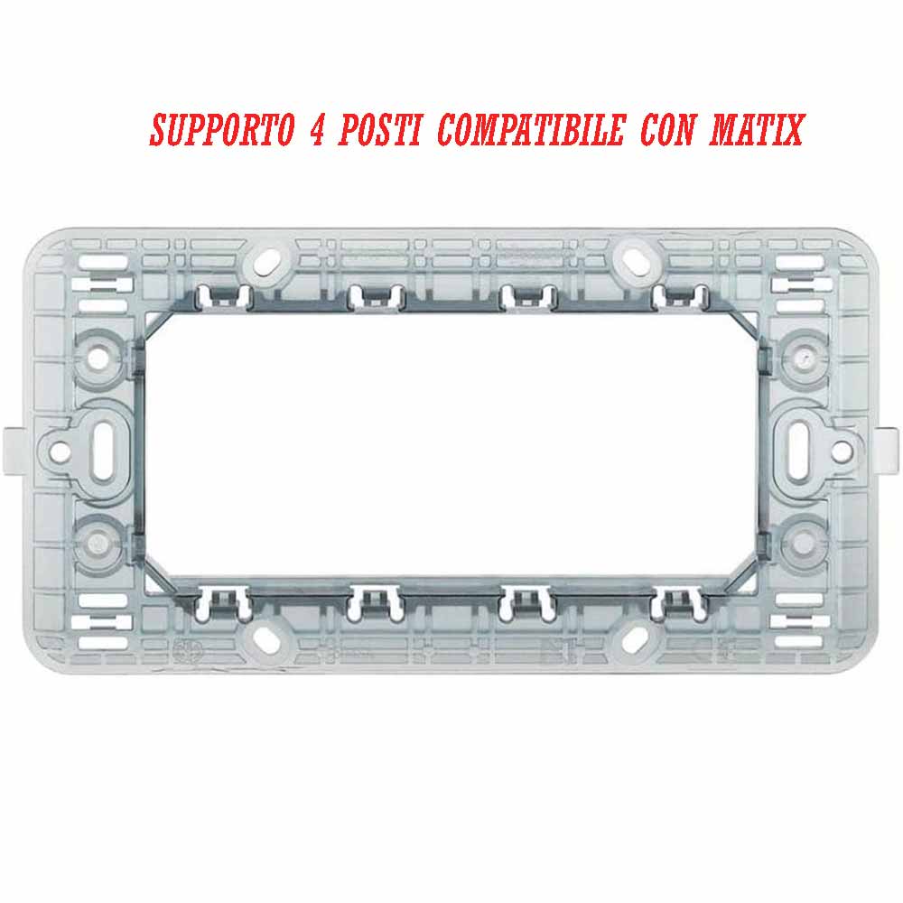 Supporto modulo per placche 2 3 4 e 7 posti compatibile con matix - ambraled