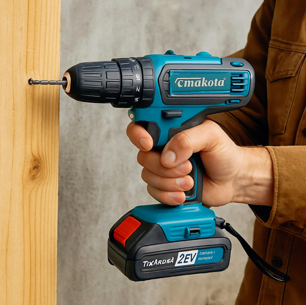 Trapano avvitatore 18V – 2 batterie, due velocità e accessori inclusi