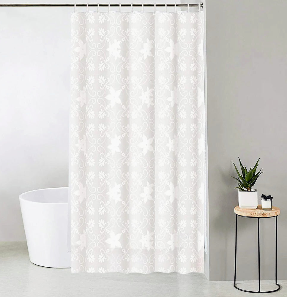 Tenda da doccia impermeabile in PVC – 12 ganci, motivo fiori, varie misure