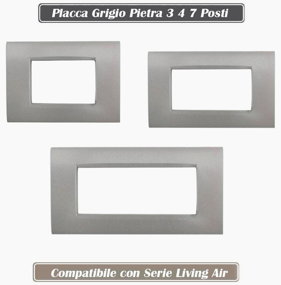 Placchetta Grigio Pietra 3-7 Posti – Compatibile con Living Air Cover