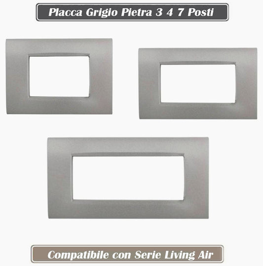 Placchetta Grigio Pietra 3-7 Posti – Compatibile con Living Air Cover