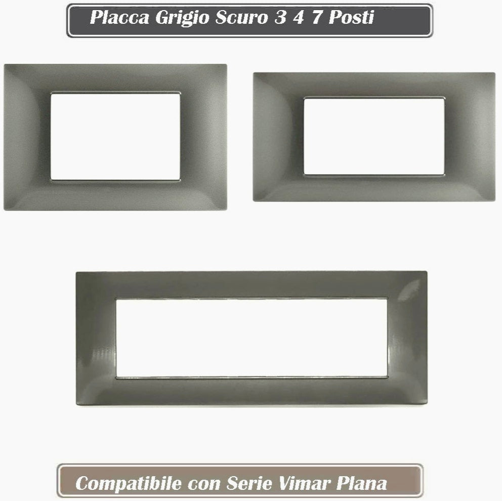 Cuscino divano grigio scuro 3-4-7 posti, compatibile Vimar Plana