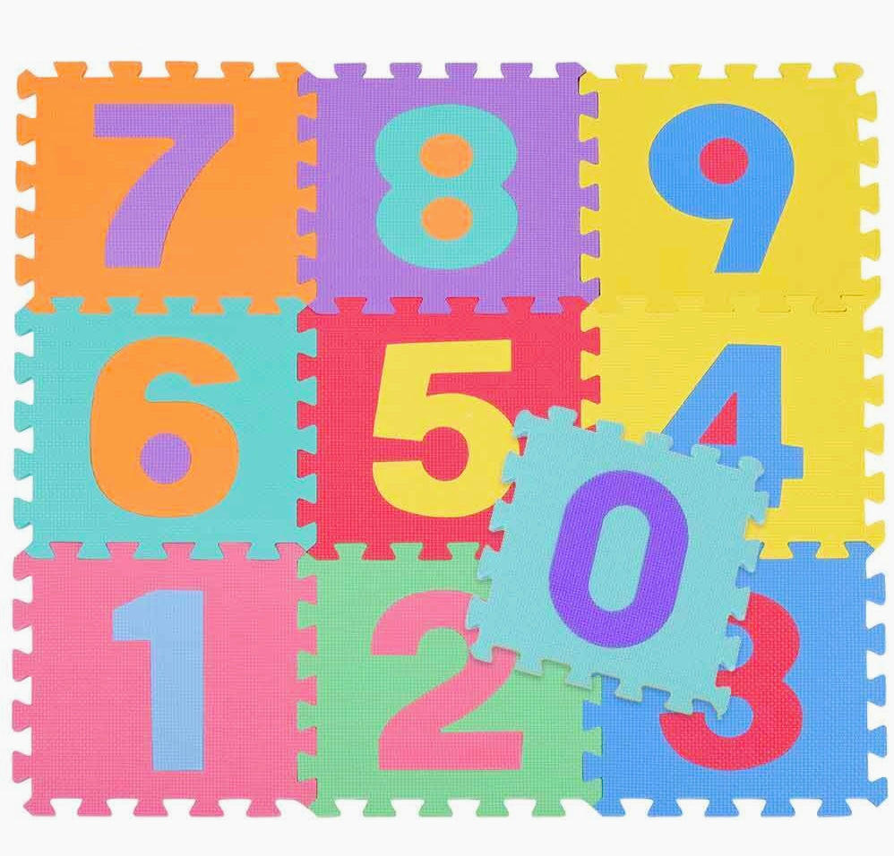Tappeto puzzle 10 pezzi in schiuma antiurto lavabile - Gioco educativo e sicuro per bambini